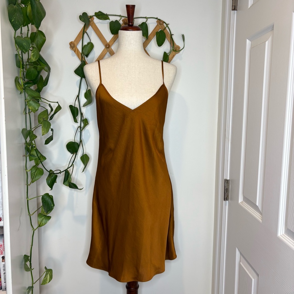 WILFRED Orange Brown Slip Dress